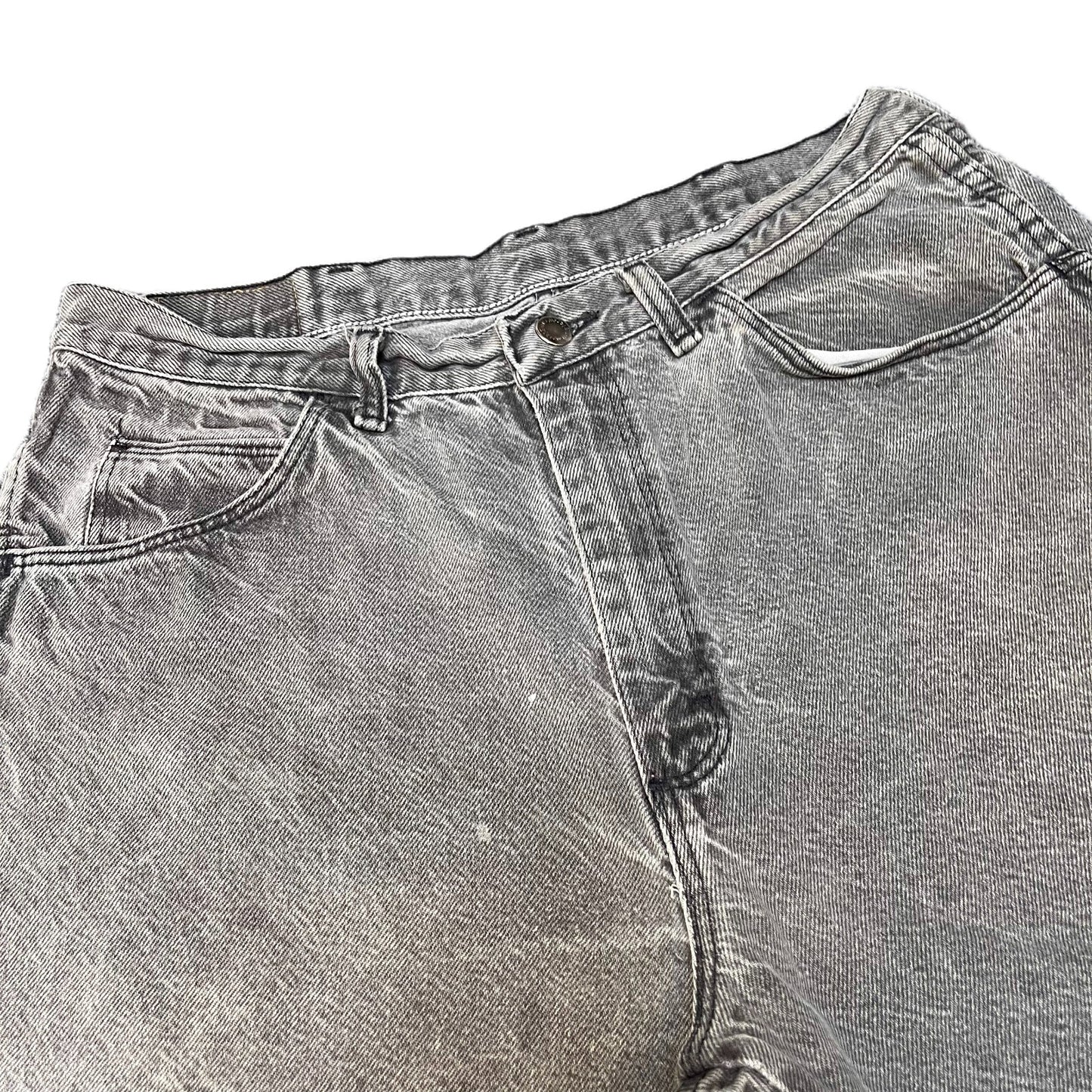 Vtg Wrangler Authentic Jean Shorts Fits as Men XL 34" Waist Gray Denim Acid Wash