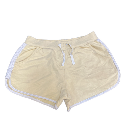 Running Sprinter Shorts Womens S 25" Waist Yellow Athletic Workout Dolphin Hem