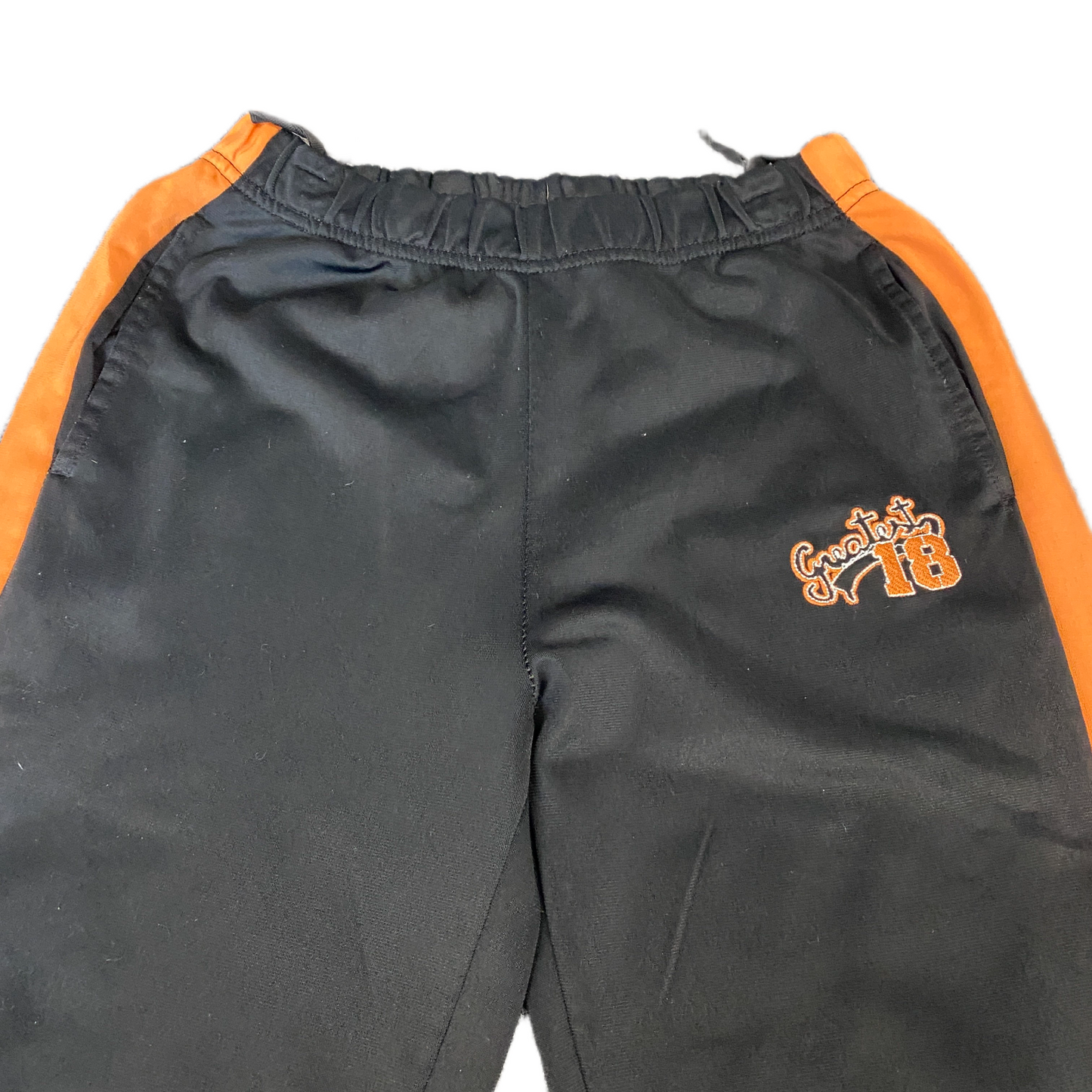 Greatest 18 Joggers Fits as Womens 23" Waist Black Orange Drawstring Trousers