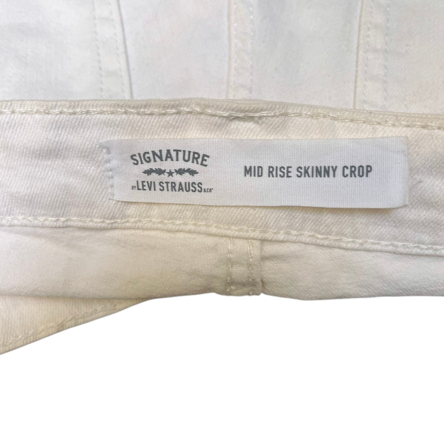 Levi's Skinny Crop Shorts Women Medium 29" Waist White Denim Mid Rise Distressed