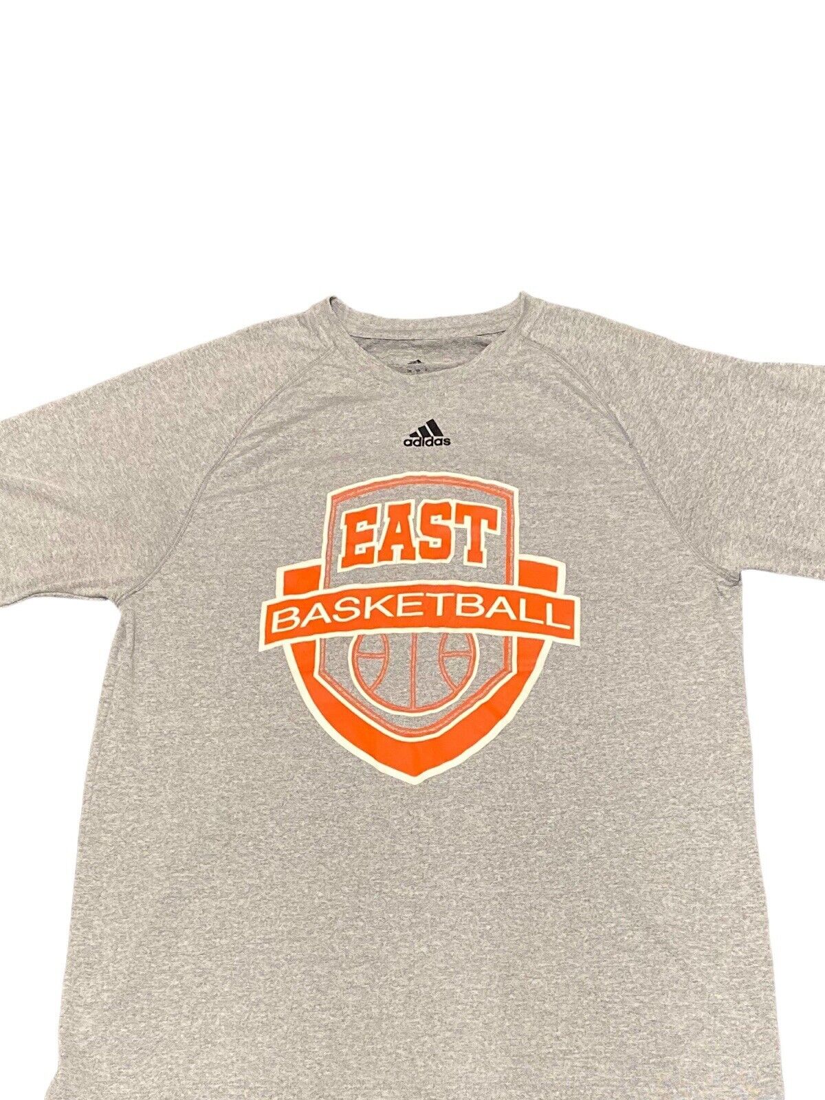 Adidas East Basketball T-Shirt Grey Mens L Front Logo