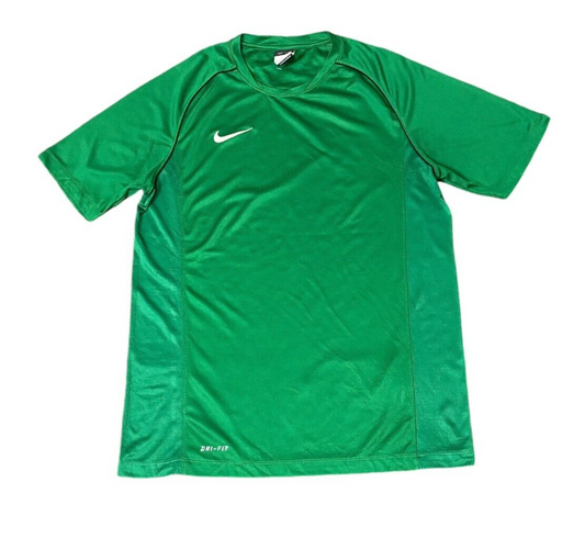 Nike T-Shirt Men's Medium Green Mesh Dri Fit Classic Crew Neck Trendy Pullover