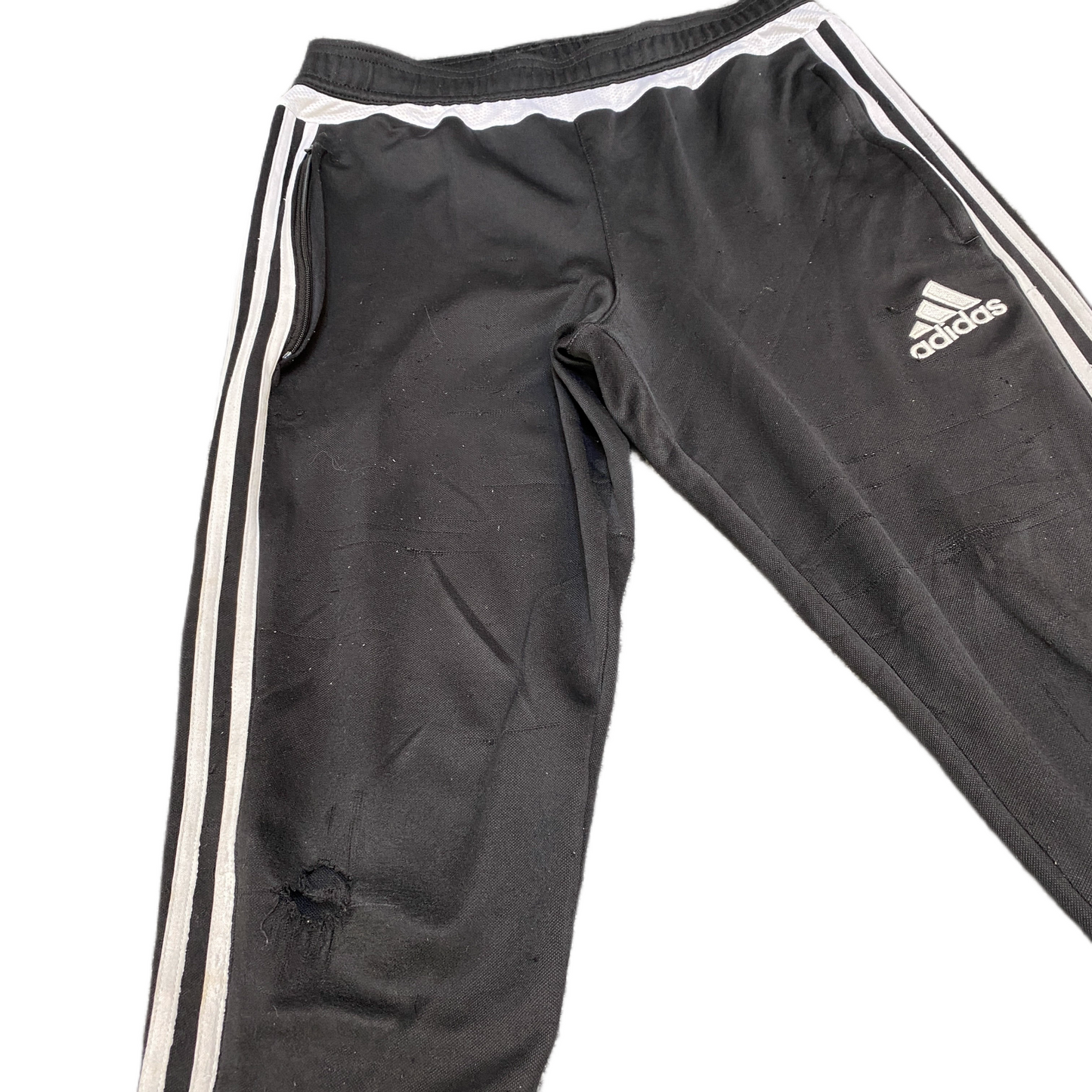 Adidas Climacool Joggers Fits as Womens 27" Waist Black Ankle Zip Gym Trousers