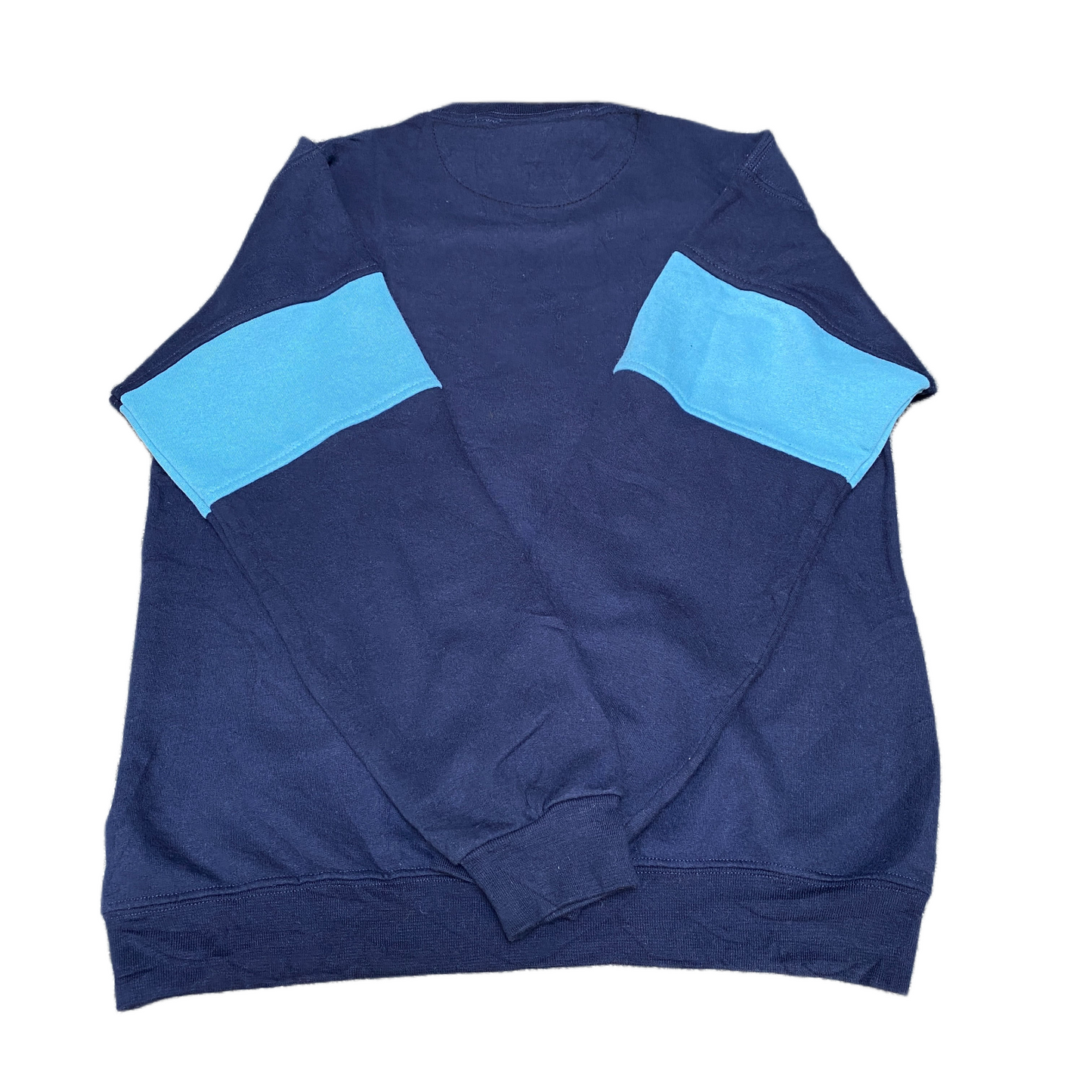 Nike Reworked Sweatshirt Mens M Navy Blue Embroidered Spellout Logo Vintage Y2K