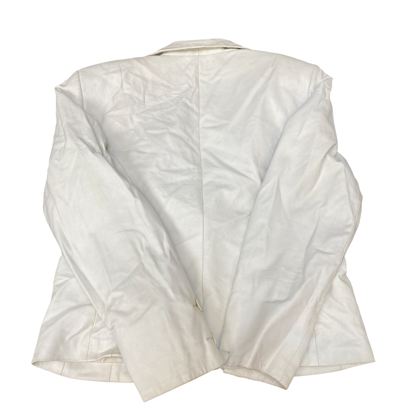 Polar Leder Genuine Leather Blazer Jacket Womens M White Lined Single Breasted