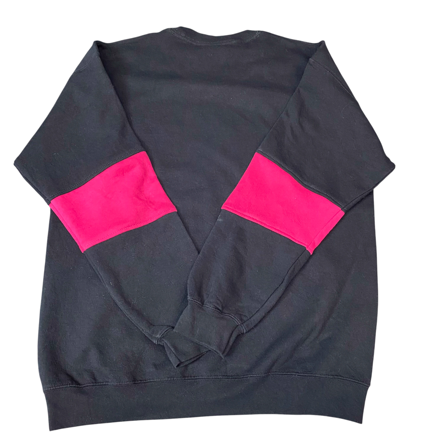 Nike Reworked Sweatshirt Mens L Pink Black Embroidered Spellout Logo Vintage Y2K