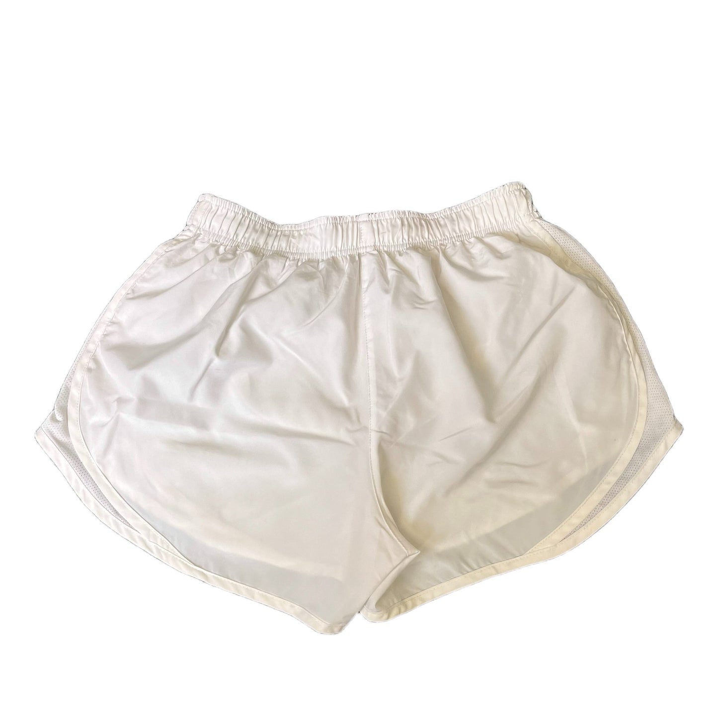 Nike Running Sprinter Shorts Fits as Women S 25" Waist White Workout Dolphin Hem