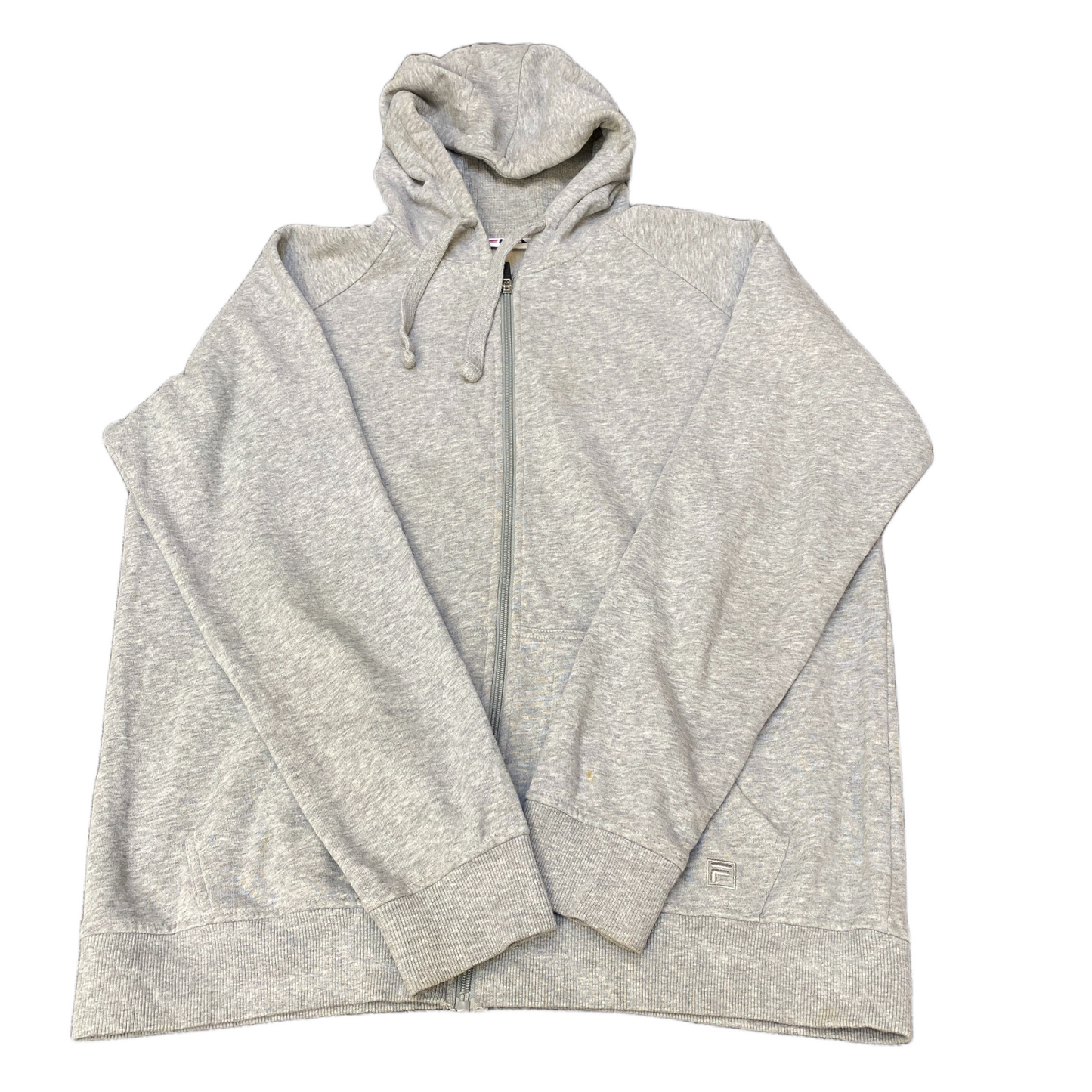 Fila Hoodie Mens L Grey Heather Long Sleeve Drawstring Full Zipper Sweatshirt
