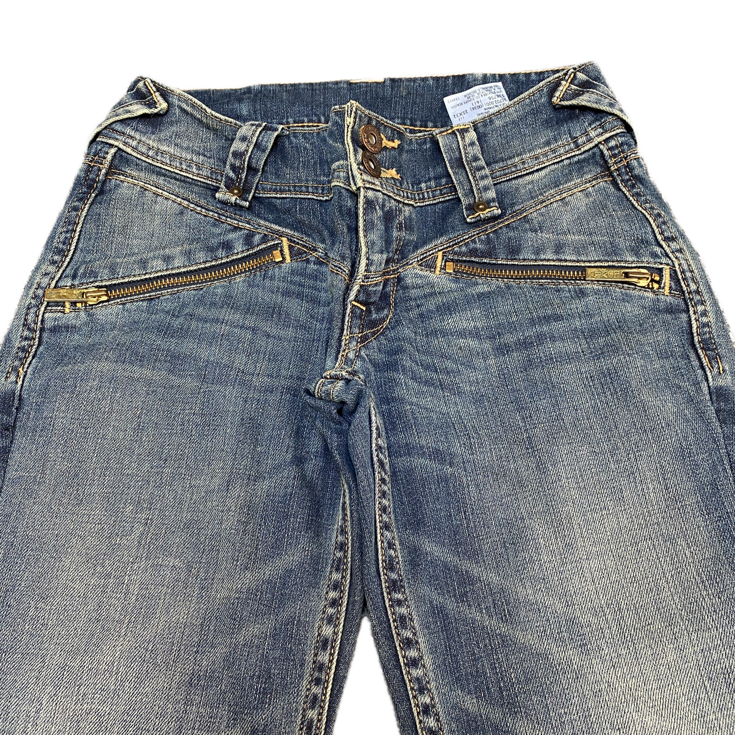 Levi's Jeans Fits as Womens 26" Waist Blue Denim Zip Pockets Red Tab High Waist