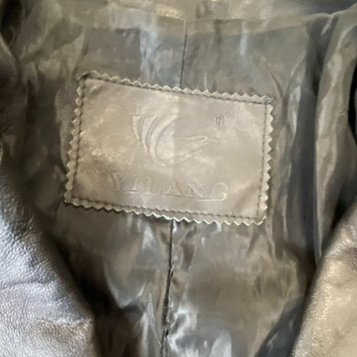 Yilang Leather Blazer Jacket Womens M Black Lined Long Sleeve Single Breasted