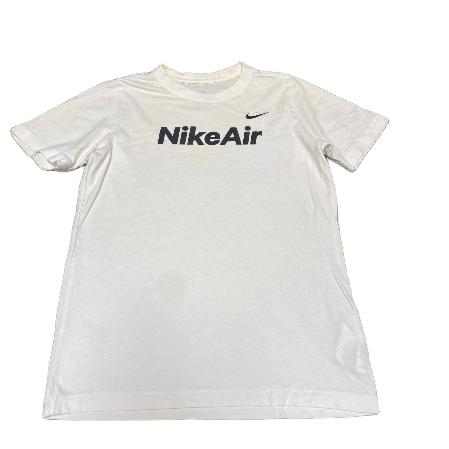 Nike Air T-Shirt Boys Large White Swoosh Logo Short Sleeve Crew Neck Pullover