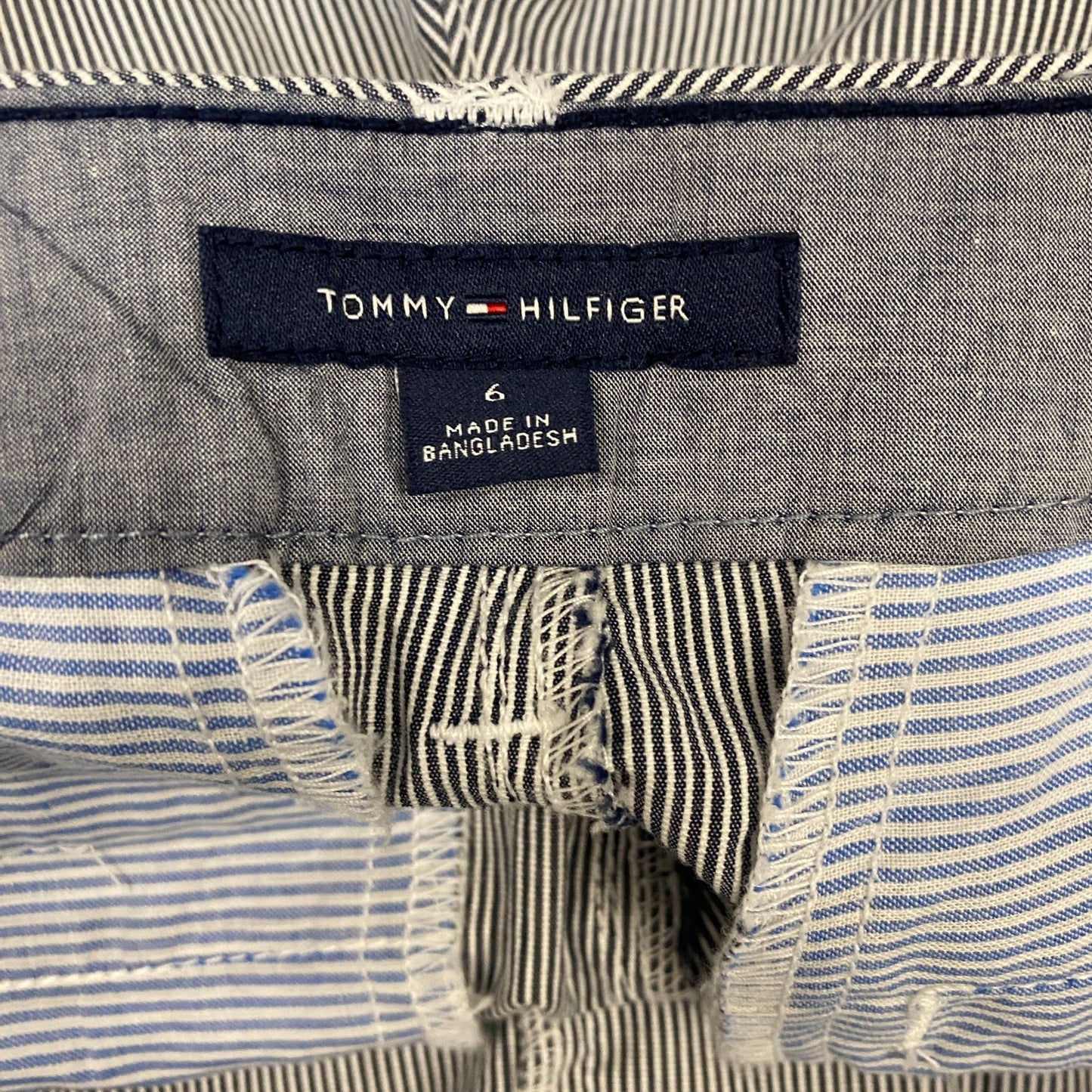 Tommy Hilfiger Joggers Fits as Women 32" Waist White Black Striped Chino Trouser