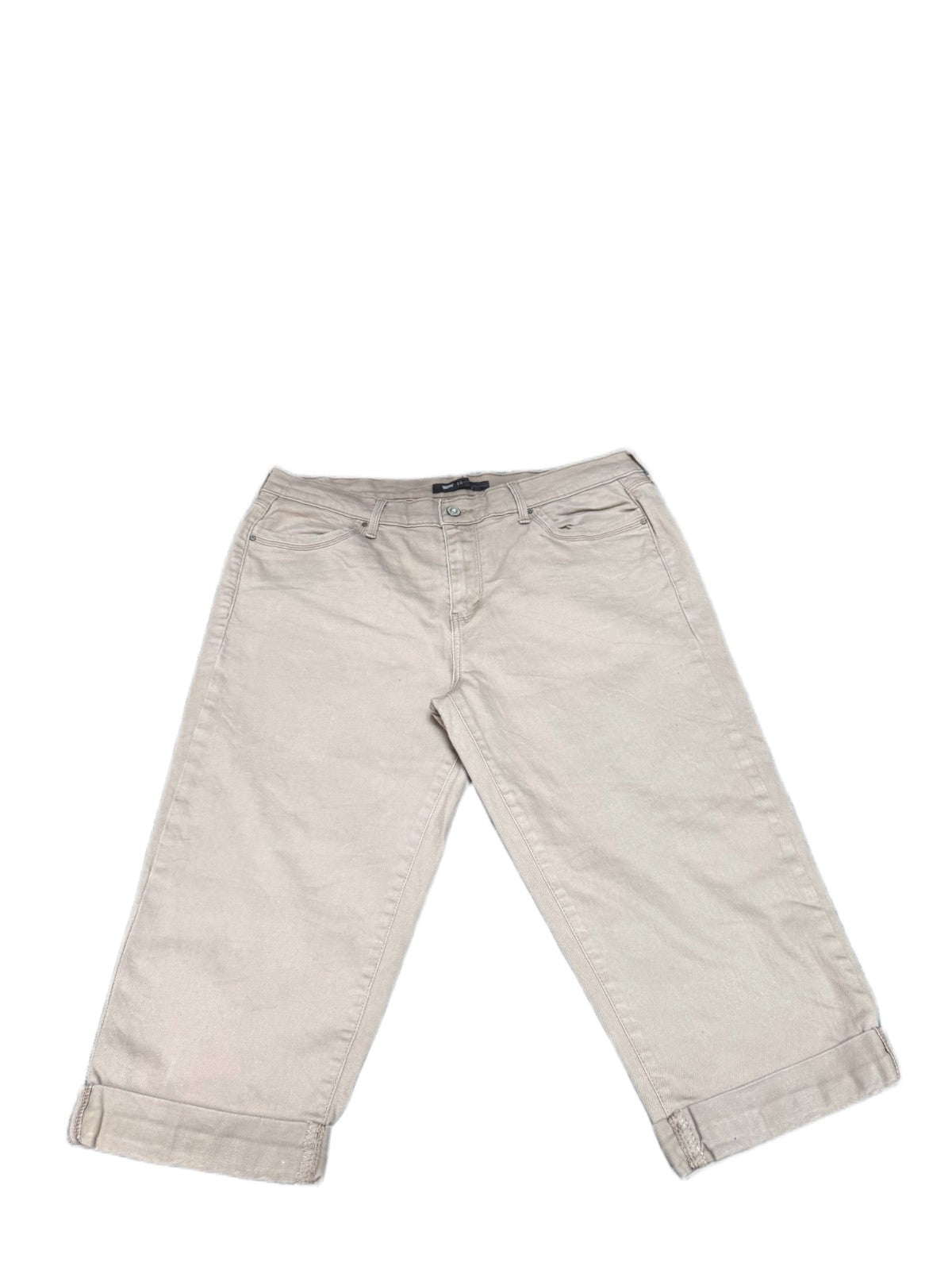 Levi's Capri Jeans Fits as Womens 2XL 37" Waist Tan Denim Cuffed Straight Leg