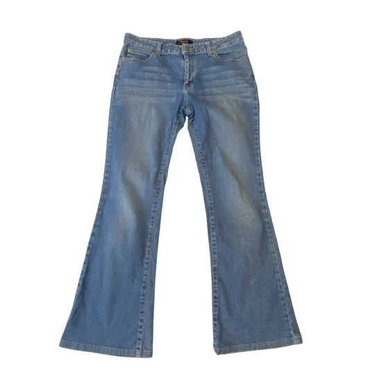 Oririn Jeans Womens Large W30 L28 Blue Denim Bootcut Flat Front Pockets Outdoor