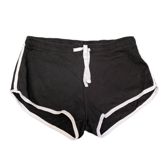 Running Sprinter Shorts Womens M 30" Waist Black Athletic Drawstring Dolphin Hem