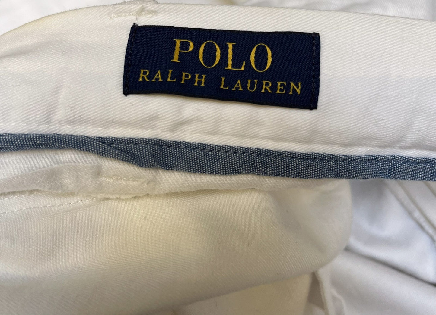 Polo Ralph Lauren Chino Shorts Fits as Mens X-Large 39" Waist White Flat Front