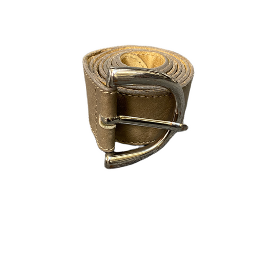SFI Waist Belt Mens Beige Leather Adjustable Silver Pin Buckle 39.5 inches