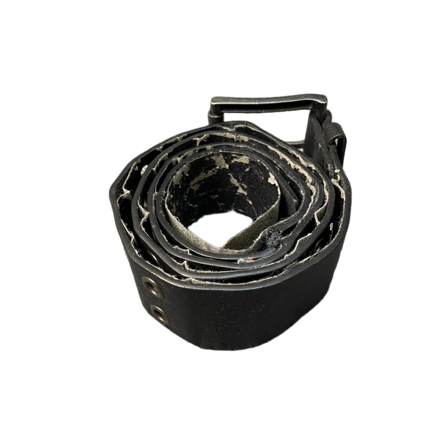 Waist Belt Mens Black Leather Adjustable Sliver Roller Pin Buckle 40 Inches