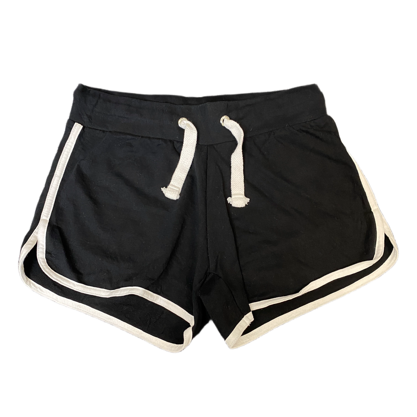 Running Sprinter Shorts Womens S 27" Waist Black Athletic Workout Dolphin Hem