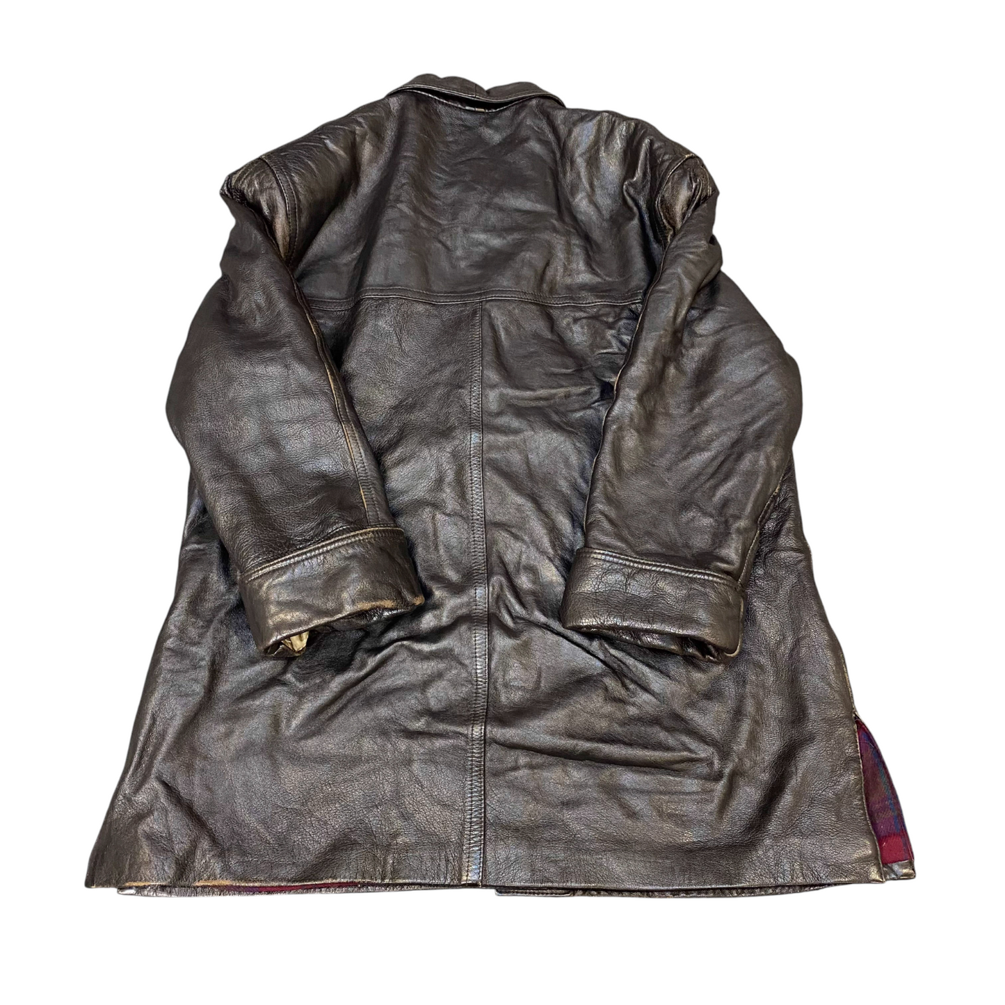 Marcus Collezioni Leather jacket Womens Medium Black Collared Button Front