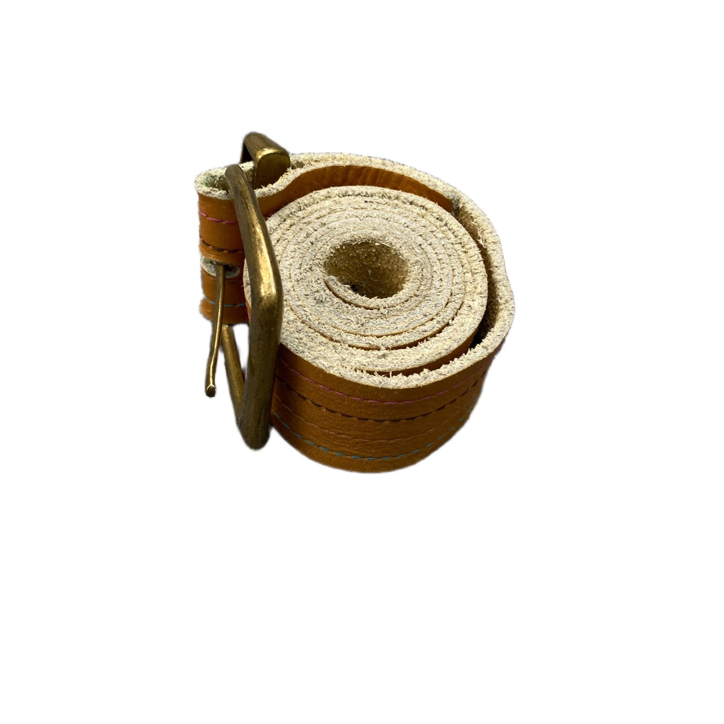 Hurley Waist Belt Mens Brown Leather Adjustable Brass Pin Buckle 40 Inches