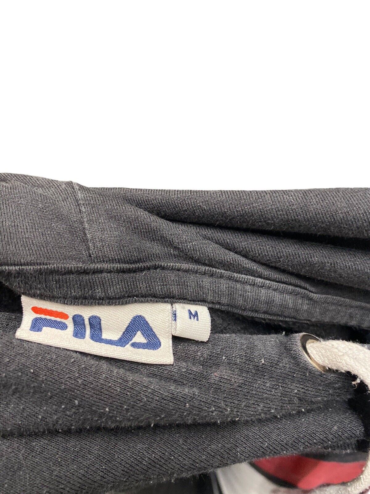 Fila Spellout Hoodie Black Mens M Chest Logo