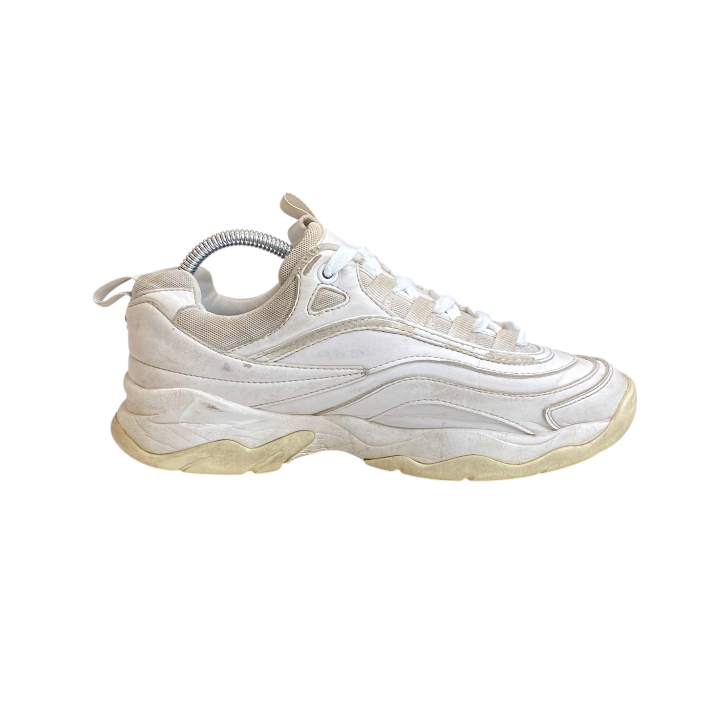 Fila Ray Tracer Running Sneakers Women's UK 5 White Leather Comfort Lace Up