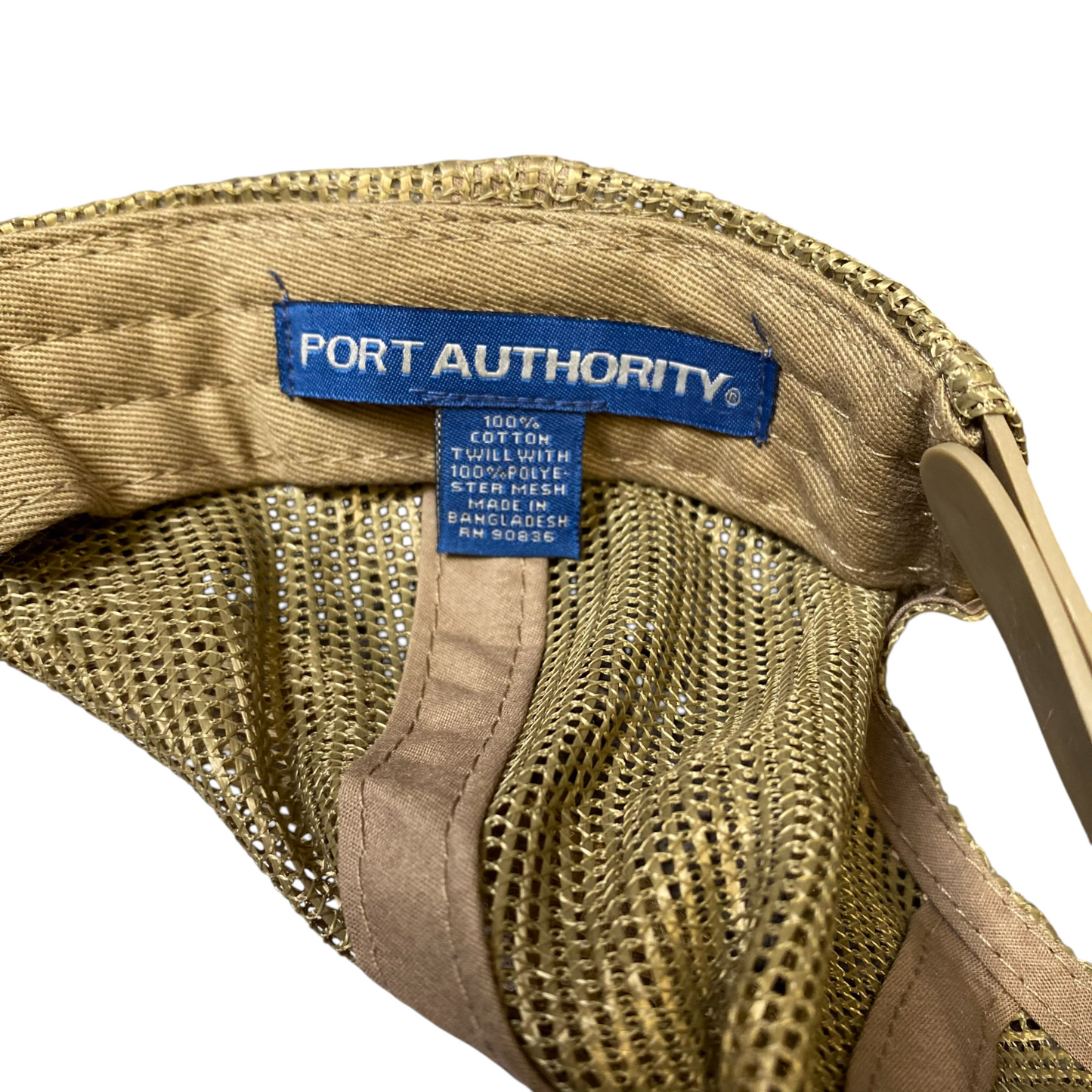 Port Authority Trucker Hat Mens Green Mesh Back Embroidered Adjustable Snapback