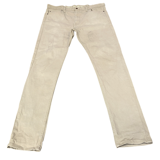 Dickies Pants Mens 37" Waist Beige Workwear 5 Pocket Low Waist Slim Skinny Leg