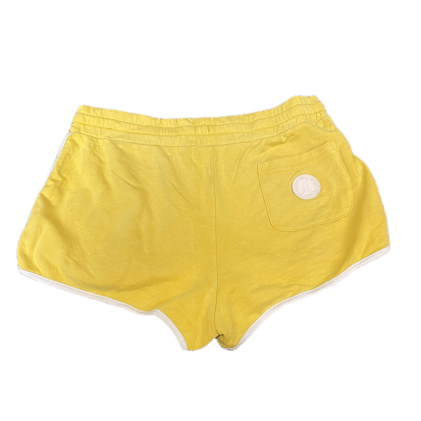Running Sprinter Shorts Womens M 29" Waist Yellow Athletic Workout Dolphin Hem