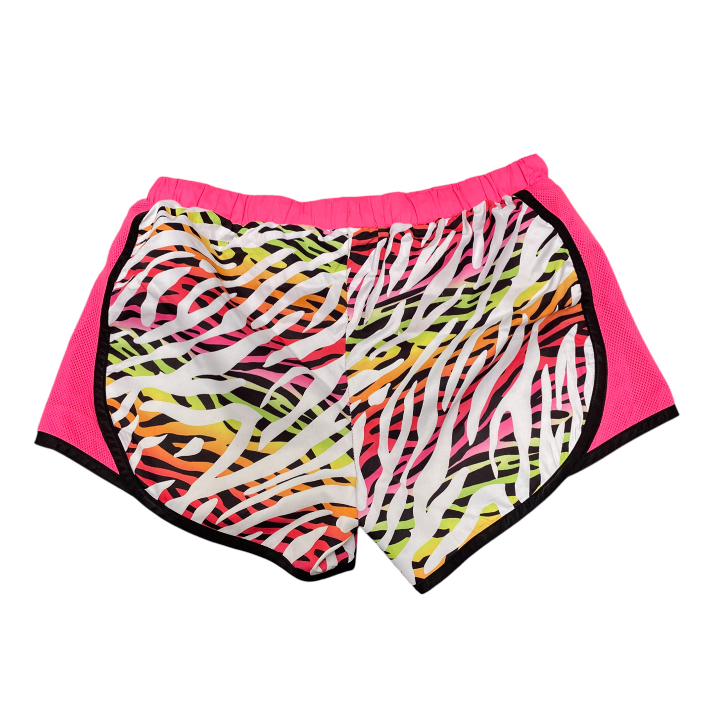 So Sprinter Running Shorts Women Large Pink Zebra Print Elastic Waist Drawstring