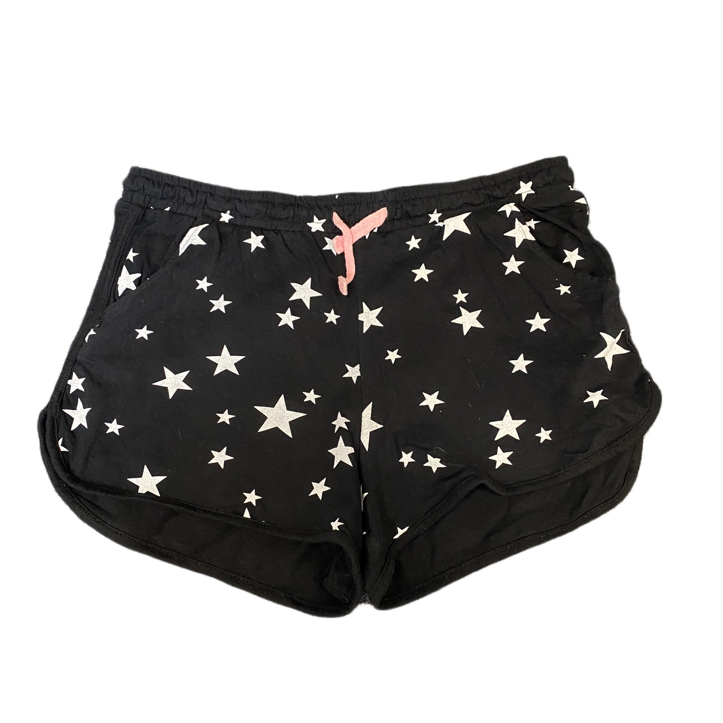 Running Sprinter Shorts Girls L 30" Waist Black Athletic Gym Workout Dolphin Hem