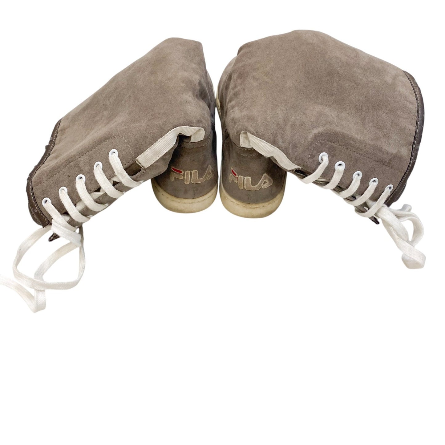 Fila Snow Boots Women's 6.5 Grey Leather Faux Fur Lined Comfort Lace Up Back