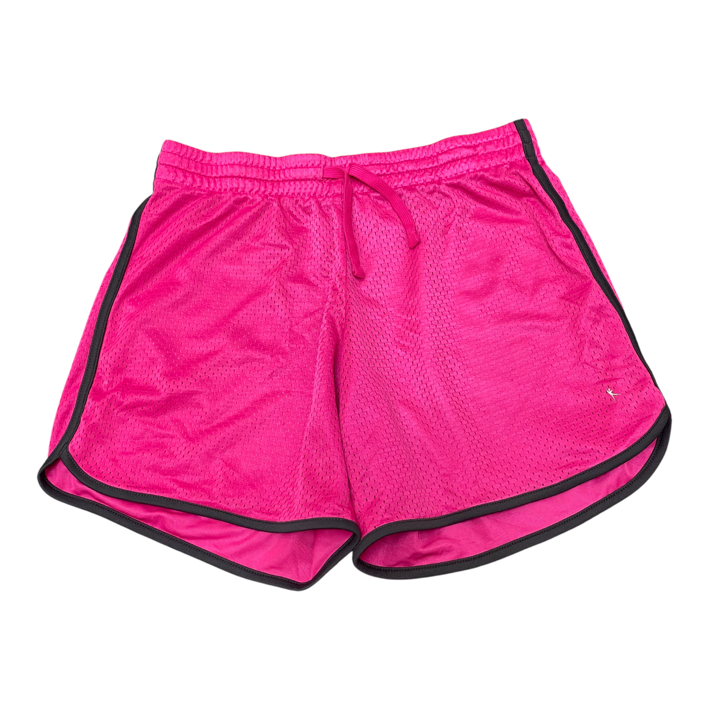 Running Shorts Womens Medium Pink Mesh Athletic Fit Drawstring Waist Dolphin Hem