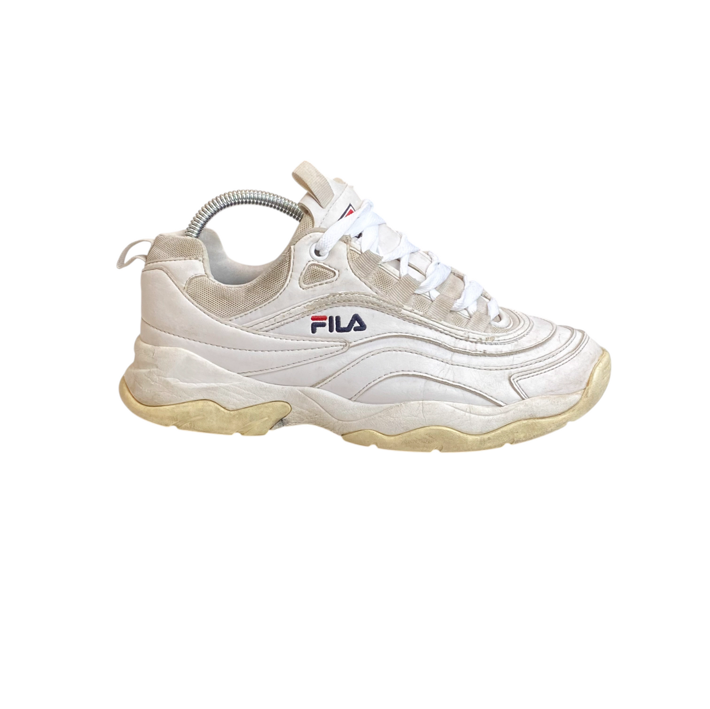 Fila Ray Tracer Running Sneakers Women's UK 5 White Leather Comfort Lace Up