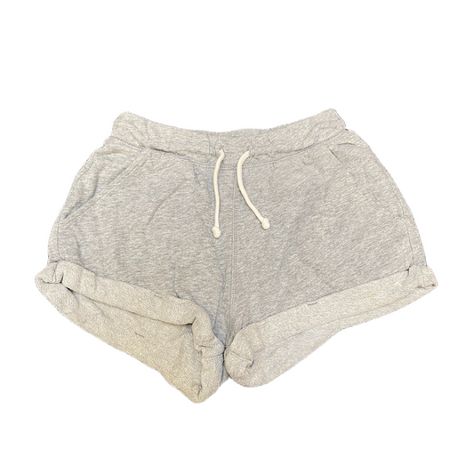 Running Sprinter Shorts Womens XS 23" Waist Grey Athletic Drawstring Dolphin Hem