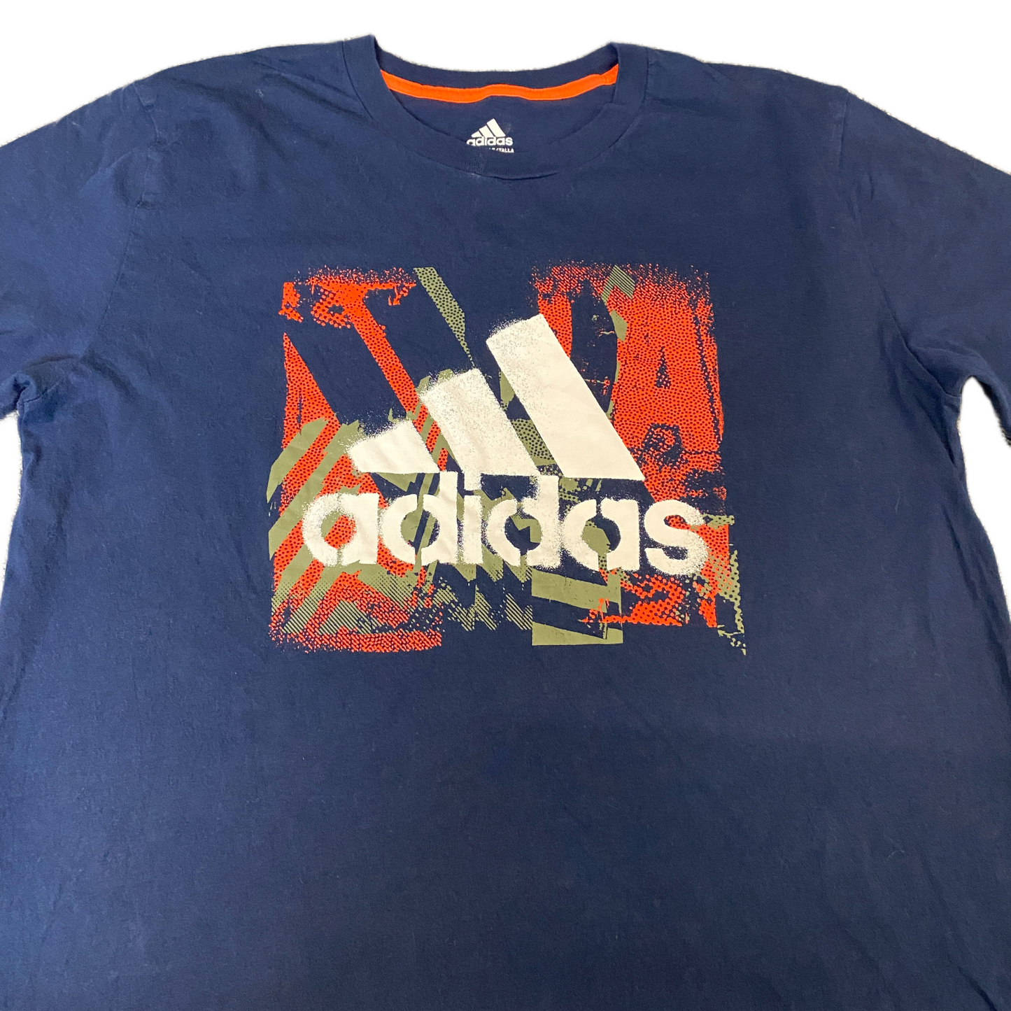 Adidas T-Shirt Womens Medium Navy Graphic Logo Casual Short Sleeve Crew Neck Tee