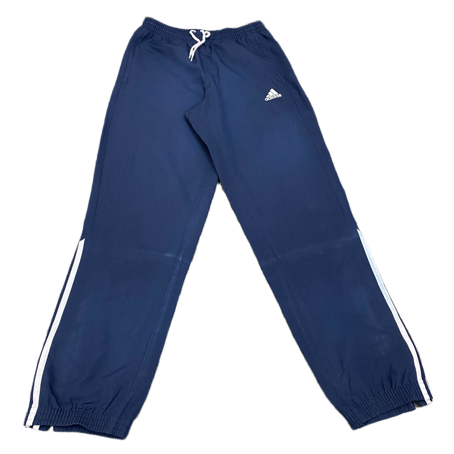 Adidas Track Pants Fits as Mens 26" Waist Blue White 3-Stripes Workout Ankle Zip