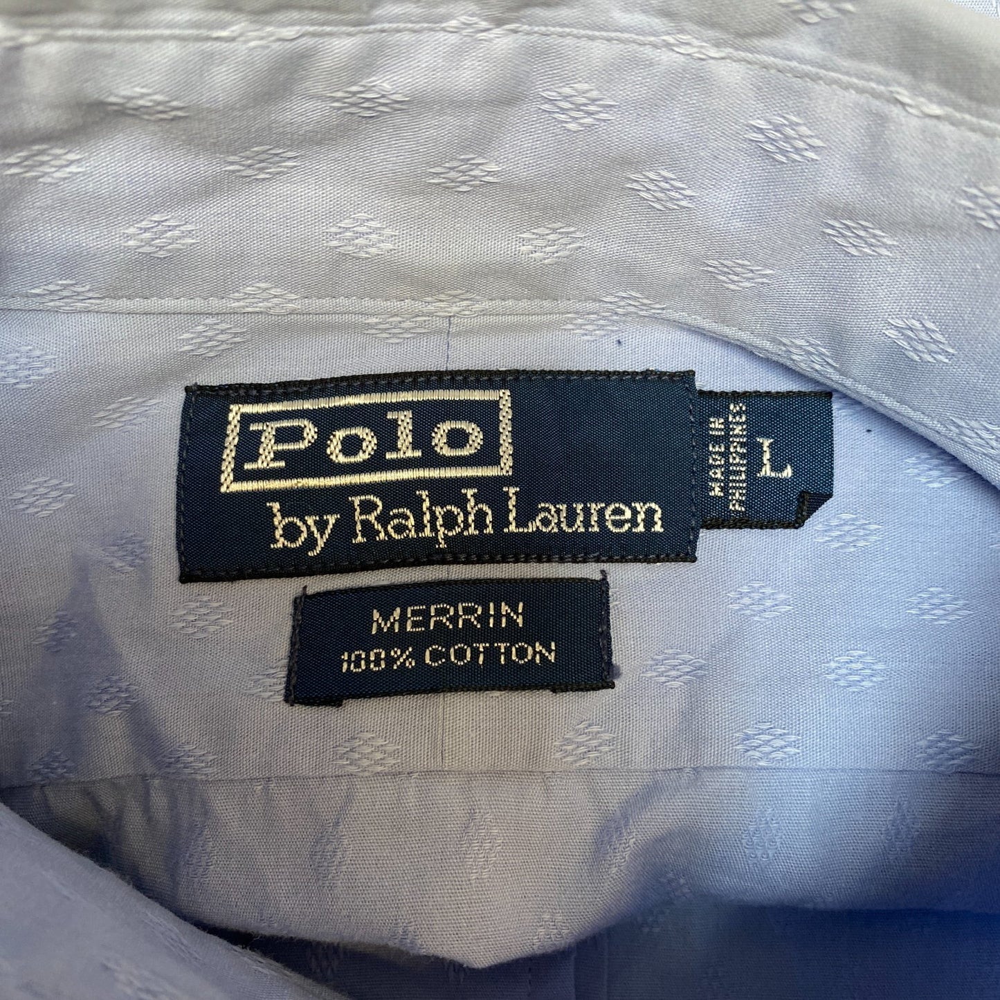 Polo by Ralph Lauren Merrin Shirt Mens Large Light Blue Long Sleeve Button Up