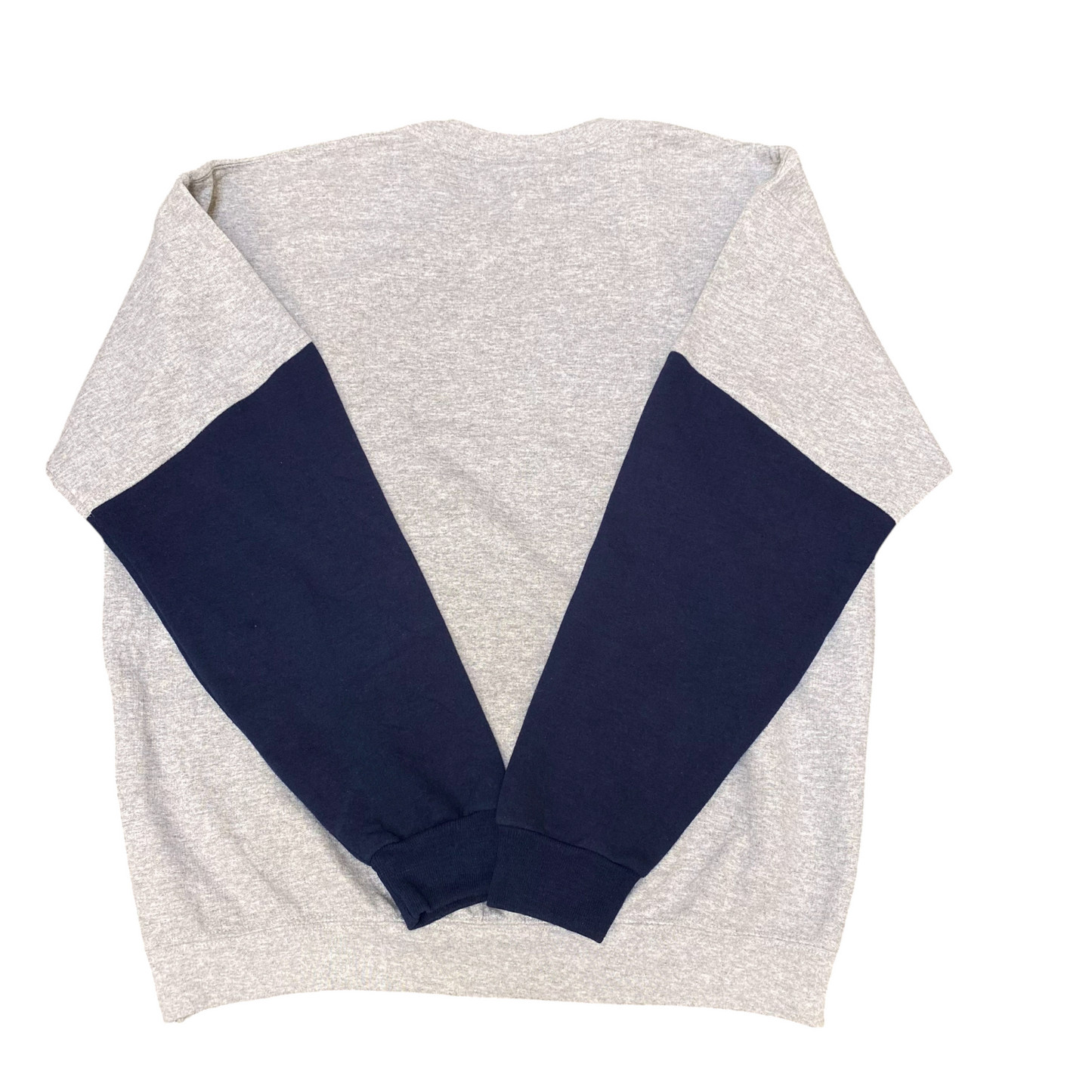 Nike Reworked Sweatshirt Mens L Blue Grey Embroidered Spell Out Logo Crew Neck