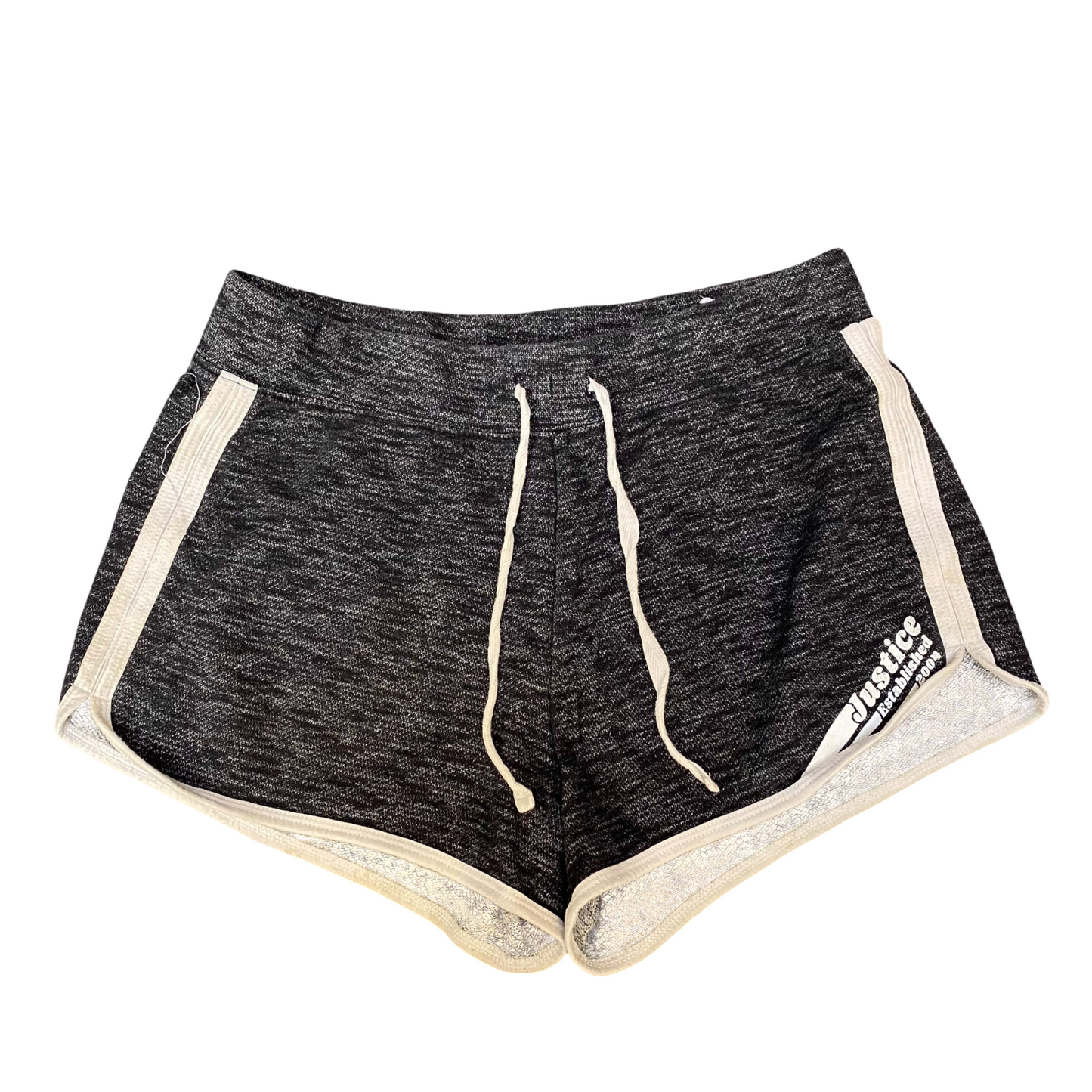 Active Running Sprinter Shorts Girls Medium Black Drawstring Waist Dolphin Hem