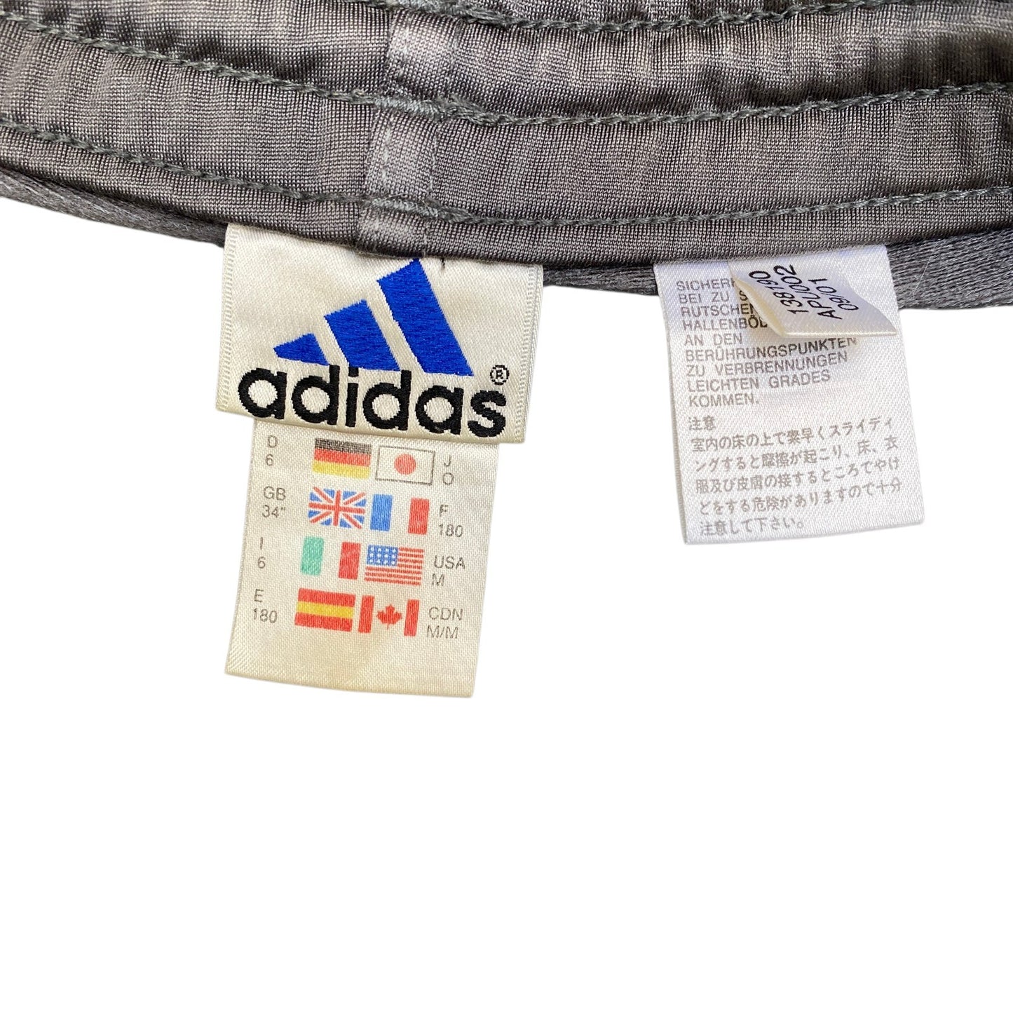 Adidas Joggers Fits as Mens 38" Waist Grey White 3-Stripes Drawstring Trousers