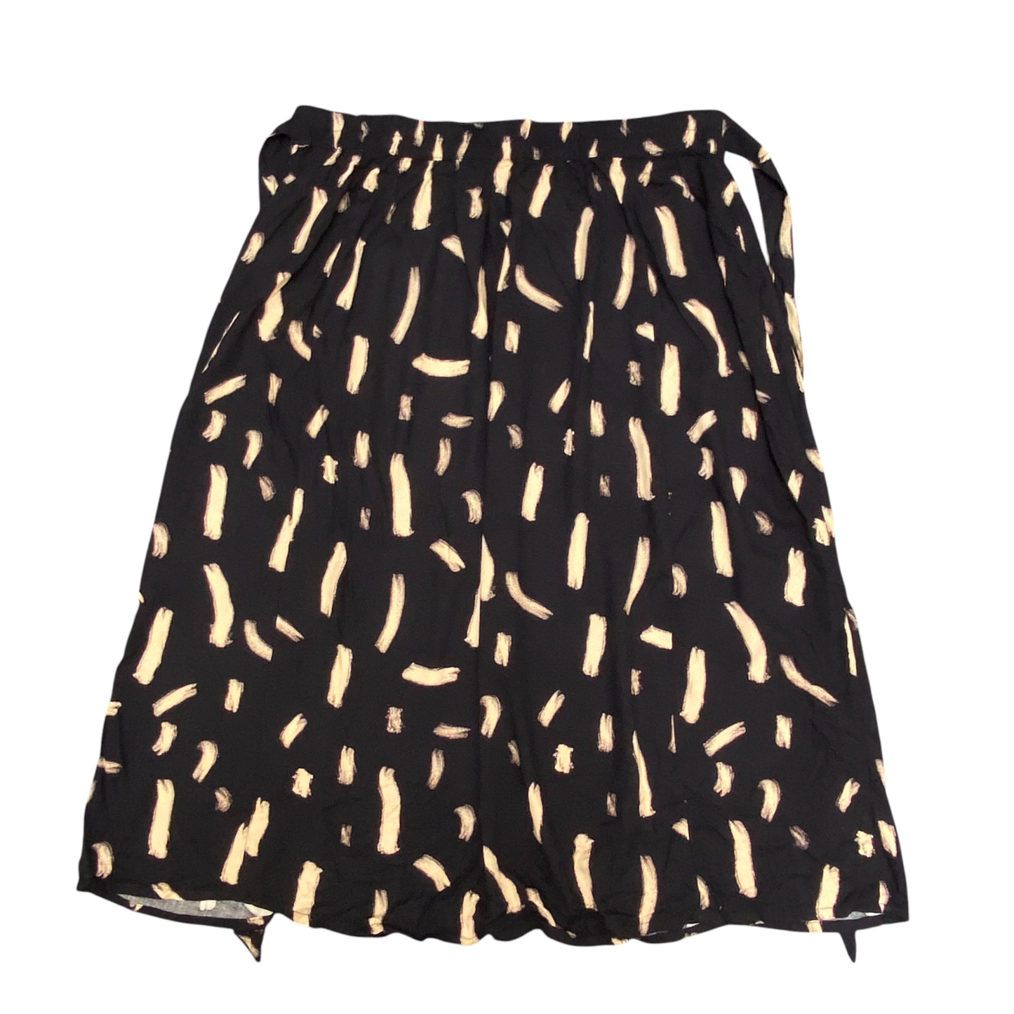ever.me A-Line Skirt Womens XL Black Cream Geo Print Elastic Waist Tie Front
