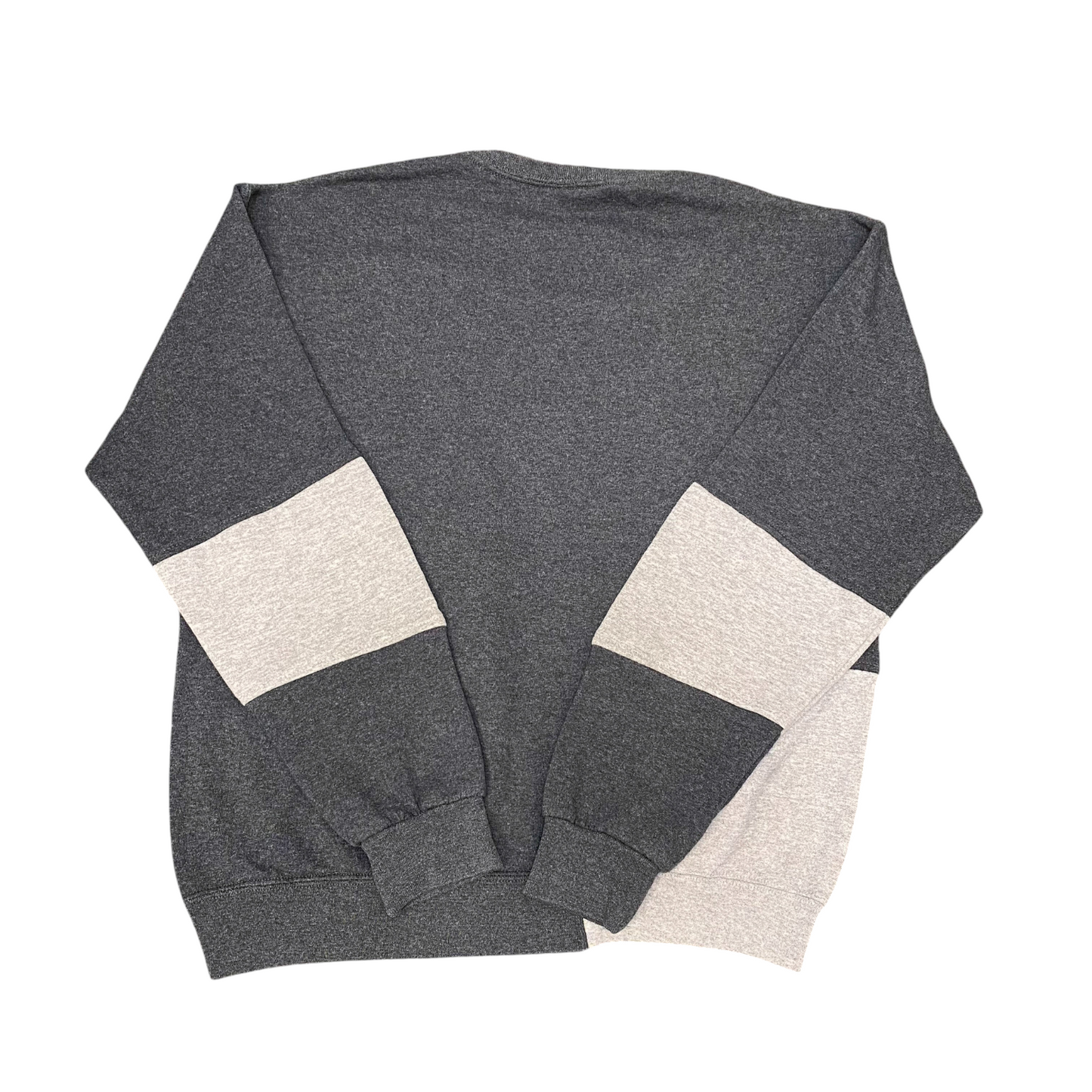 Nike Reworked Sweatshirt Mens M Grey Embroidered Spell Out Logo Y2K Crew Neck