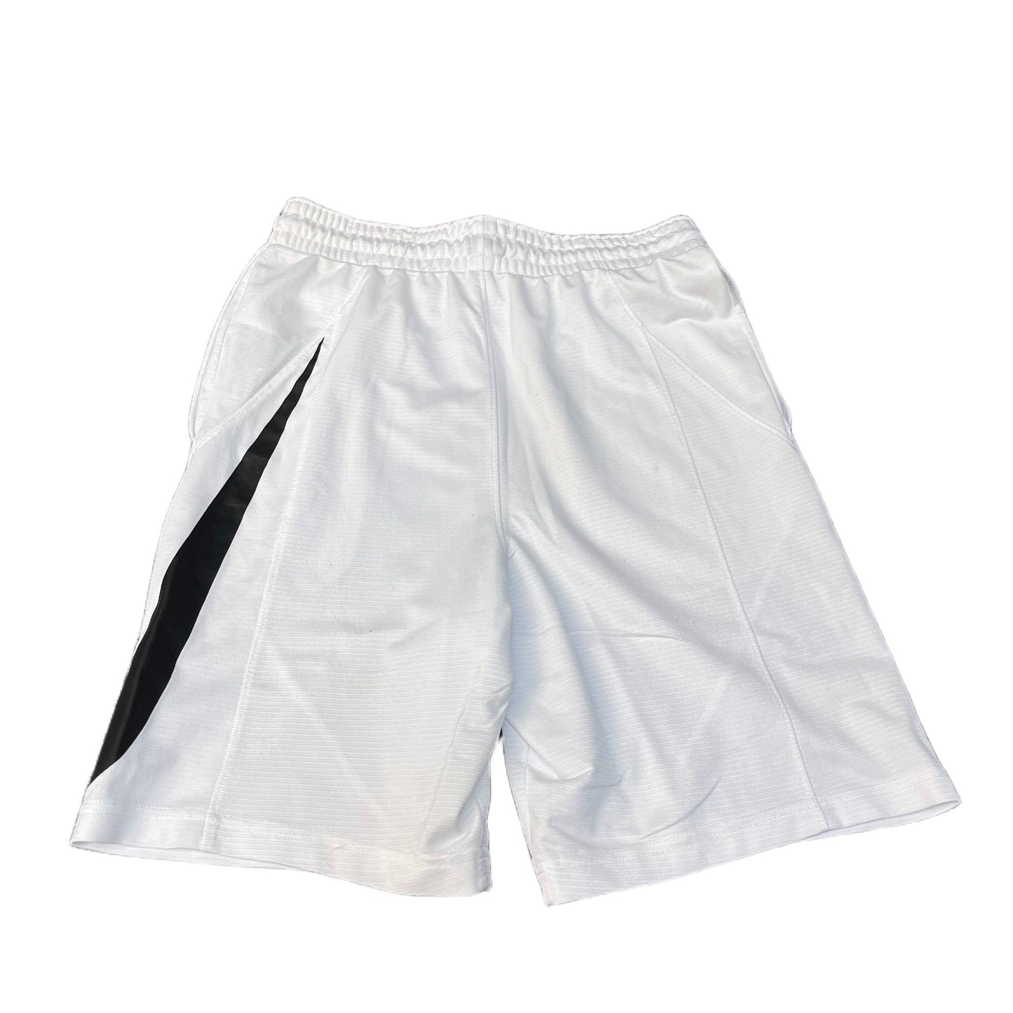 Nike Dri-FIT Athletic Shorts Men XS 28" Waist White Black Swoosh Logo Drawstring