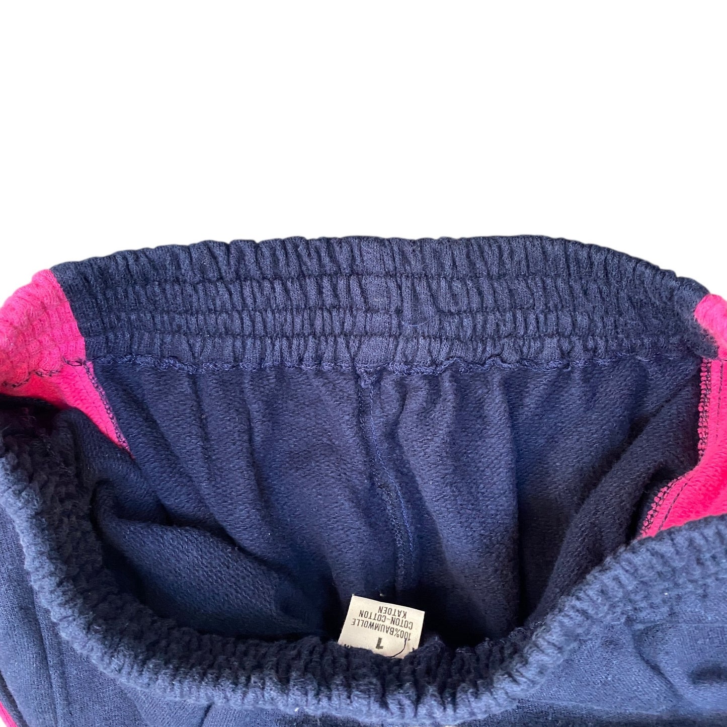 Grand Prix Jogger Pants Fits as Womens 24" Waist Navy Pink High Waisted Trousers