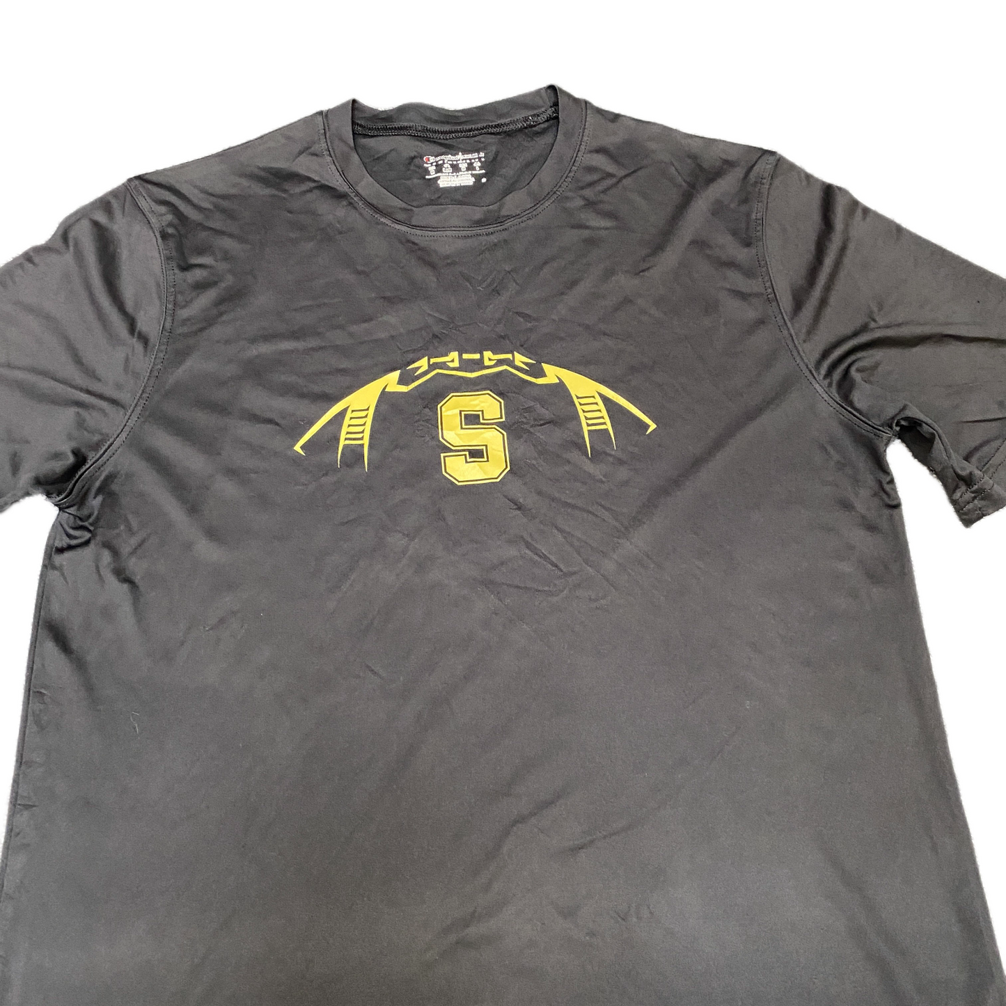 Champion T-Shirt Men Medium Black Graphic Print Short Sleeve Pullover Summer Tee