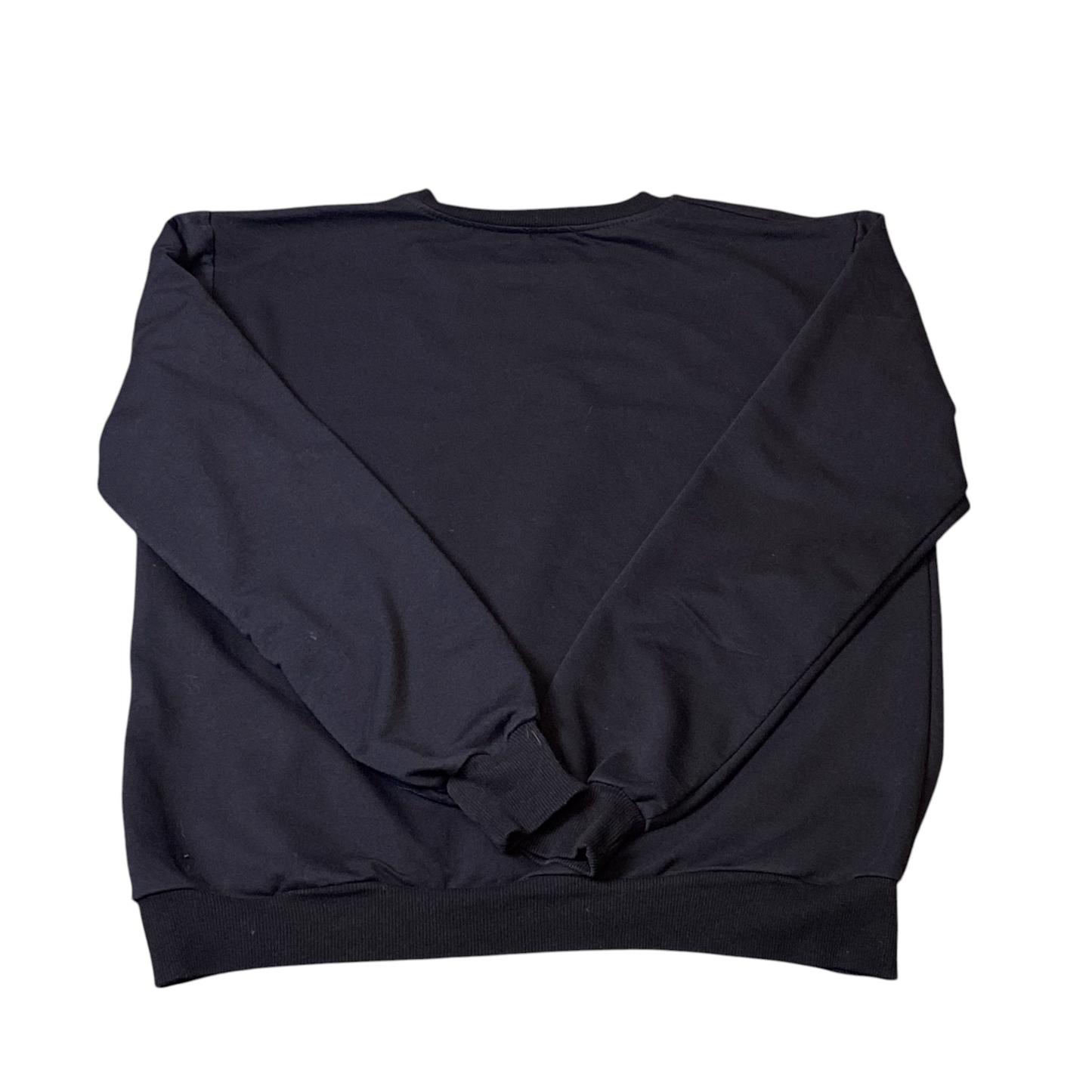 EA7 Sweatshirt Mens Large Black Long Sleeve Crew Neck Ribbed Hem Pullover Y2K