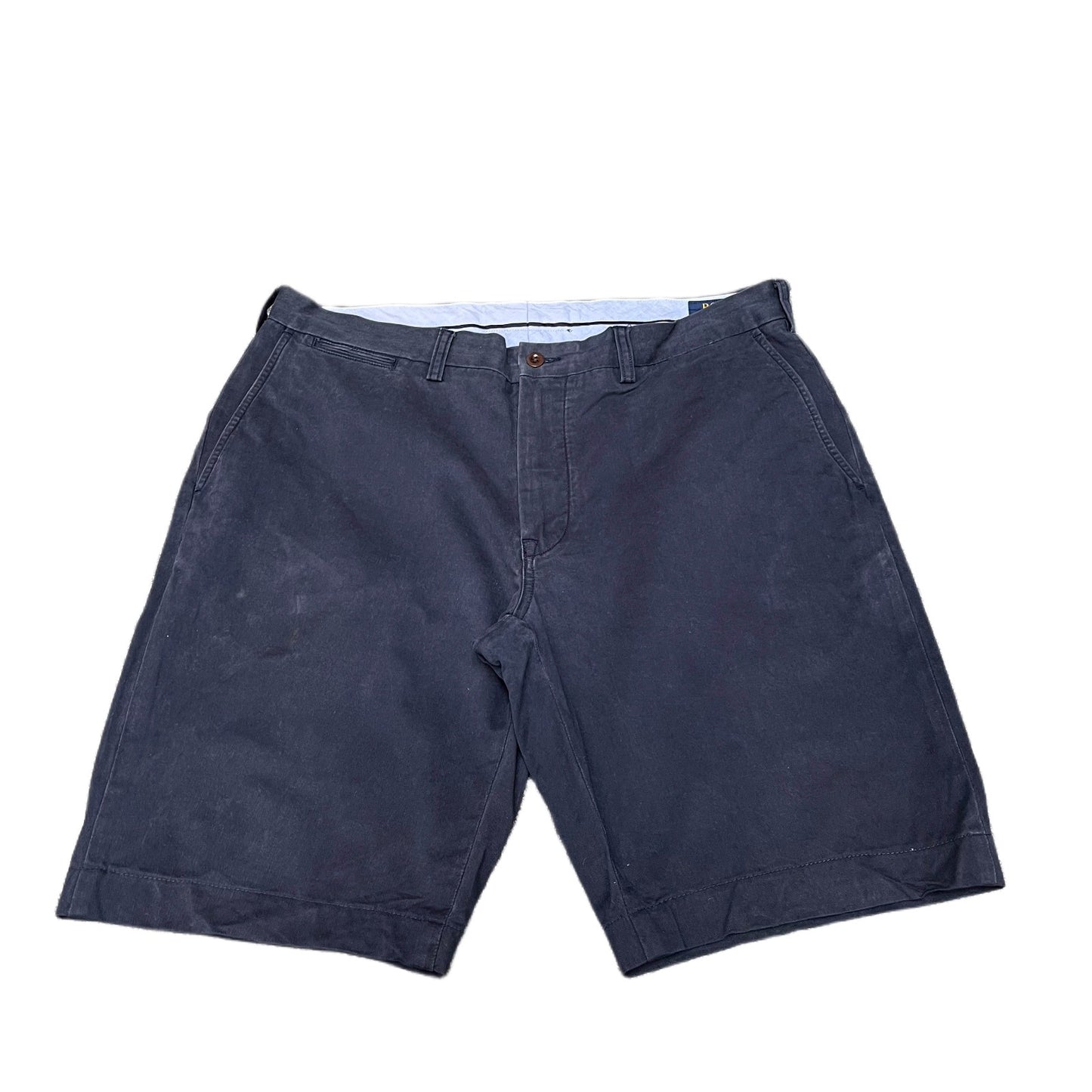 Polo Ralph Lauren Chino Shorts Fits as Mens XL 37" Waist Navy Flat Front Outdoor