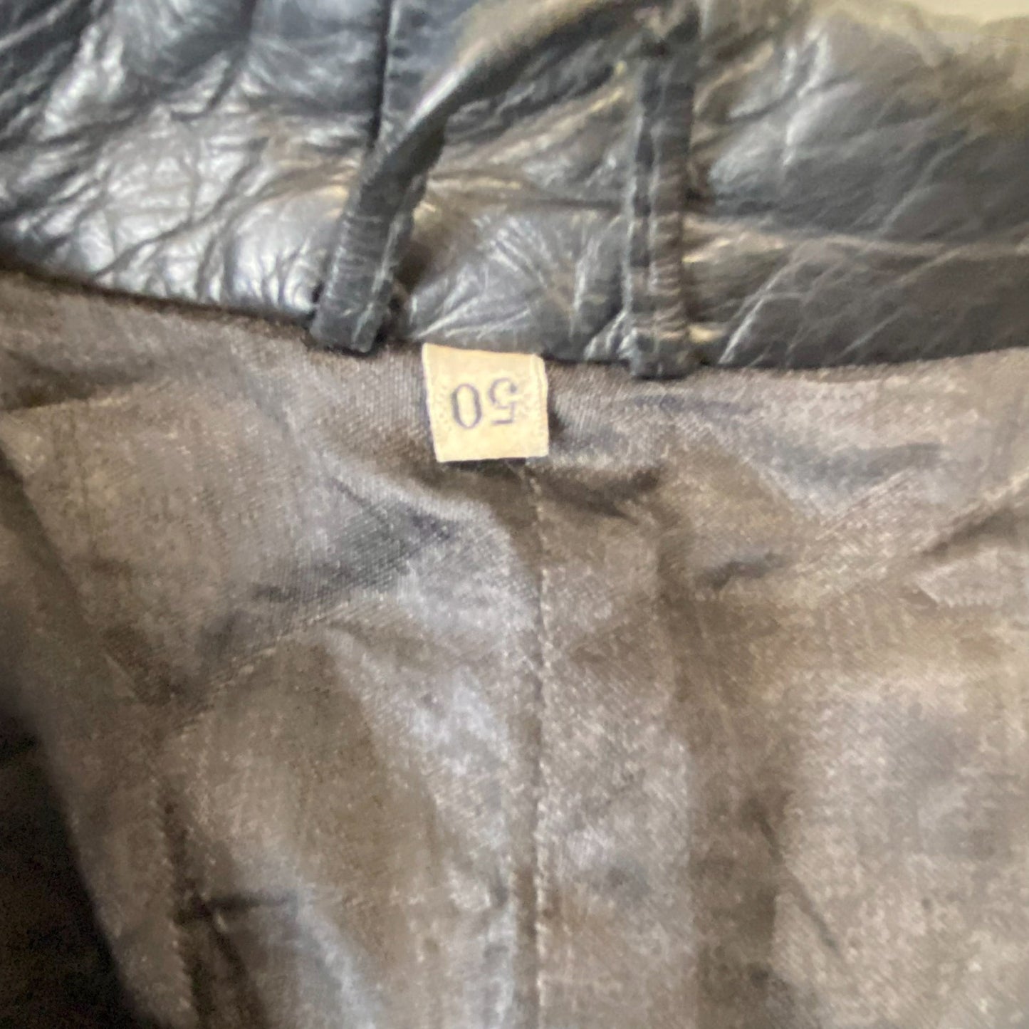 Womens Faux Leather Jacket Large Black Lined Collar Snap Button Elasticated Hem